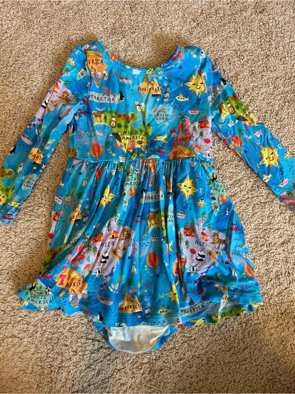 Little Sleepies Play - skater dress with body suit, girls 18-24 months